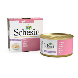 Schesir Salmon Влажный корм для кошек лосось в бульоне, 85 г
