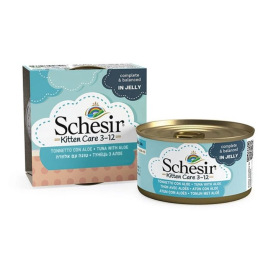 Schesir Kitten Care Tuna with Aloe Влажный корм для котят тунец с алоэ в желе, 85 г