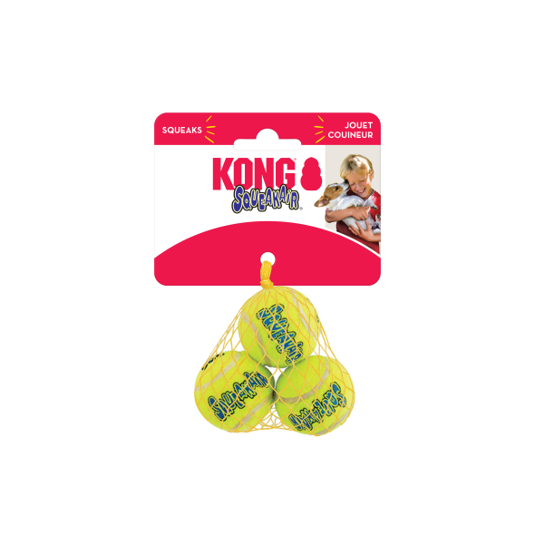 KONG SqueakAir Ball іграшка для собак, тенісний м’ячик, розмір XS, 3 шт. - 2