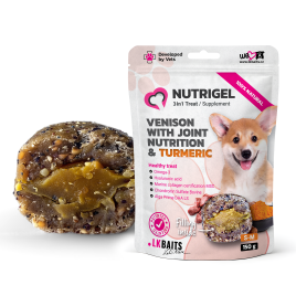 LK Baits Pet Nutrigel Wild Game S-M Функциональное лакомство для собак для суставов с дичью и куркумой (Ø 15 мм), 150 г