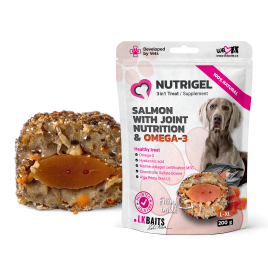 LK Baits Pet Nutrigel Salmon L-XL Функциональное лакомство для собак больших пород для суставов с лососем и Omega-3 (Ø 18 мм), 200 г