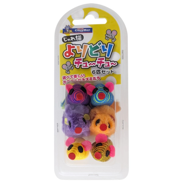 CattyMan ЦВЕТНЫЕ МЫШКИ (Color Mouse Toy) игрушка для кошек, 6 шт. - 2