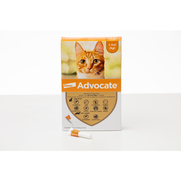 Advocate (Адвокат) Капли для кошек весом до 4 кг, 1 пипетка
