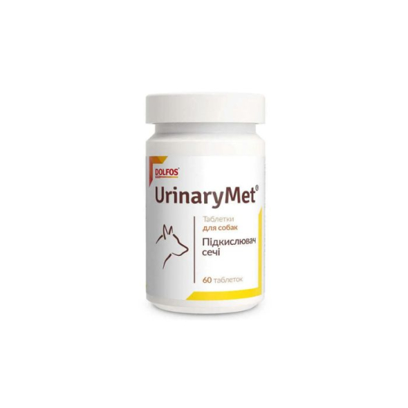 Dolfos UrinaryMet (УринариМет) Добавка для подкисления мочи с L-метионином для собак 60 таблеток