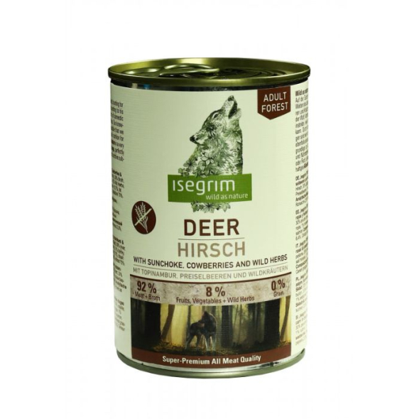 Isegrim Deer with Sunchoke, Cowberries &amp; Wild Herbs Вологий корм для собак оленина з топінамбуром, брусницею і травами, 400 г