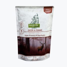 Isegrim Pouch Roots Deer &amp; Game Влажный корм для собак олень и дичь с корнем петрушки и сафлоровым маслом, 410 г