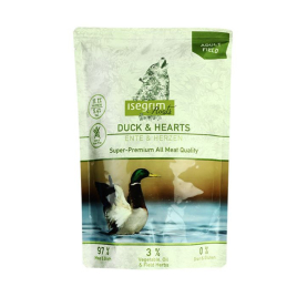Isegrim Pouch Roots Duck &amp; Hearts Влажный корм для собак утка с сердечками, овощами, льняным маслом и травами, 410 г