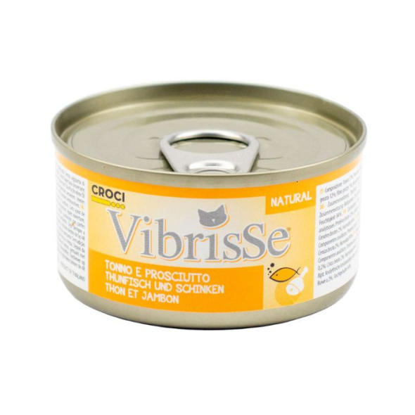 Vibrisse Вологий корм для котів з тунцем і курячою шинкою, 70 г