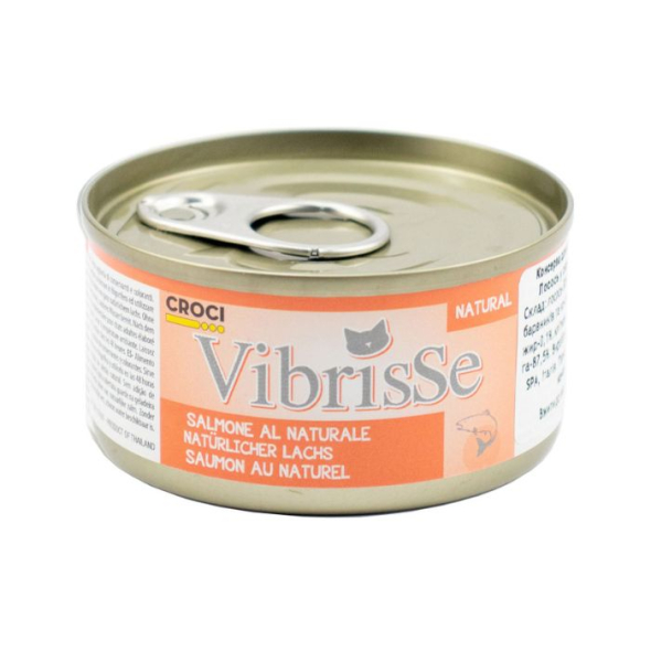 Vibrisse Влажный корм для кошек лосось в собственном соку, 70 г
