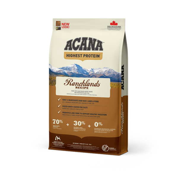 Acana Highest Protein Ranchlands Recipe Сухий корм для собак всіх порід та всіх стадій життя, 11,4 кг