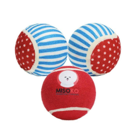 MISOKO Игрушка для собак теннисные мячи сине-красные 10 см, 3 шт