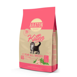 Повнораціонний сухий корм для кошенят ARATON Kitten 15кг