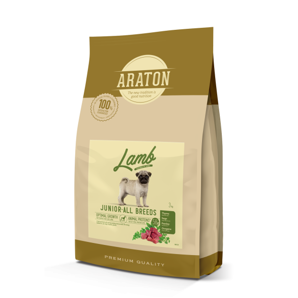 Повнораціонний сухий корм для юніорів з ягнятиною і рисом ARATON LAMB Junior All Breeds 3кг