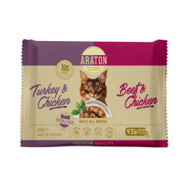 ARATON Sterilised Cats Set Adult Сет влажного корма для стерилизованных кошек, 4x85 г