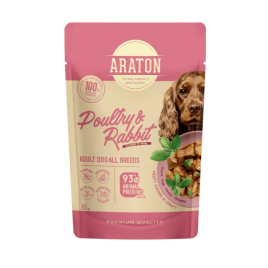 ARATON Adult with Poultry and Rabbit Влажный корм для взрослых собак с мясом птицы и кроликом, 85 г