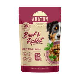 ARATON Adult with Beef and Rabbit Влажный корм для взрослых собак с говядиной и кроликом, 500 г
