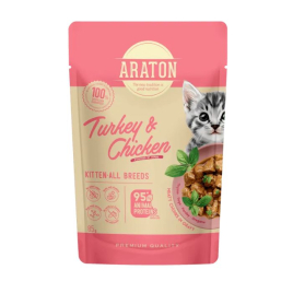 ARATON Kitten with Turkey and Chicken Влажный корм для котят с индейкой и курицей, 85 г
