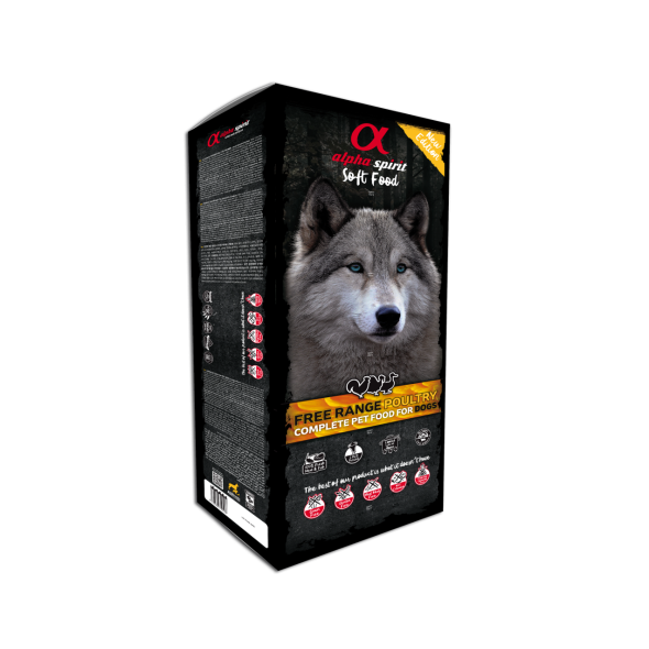 Alpha Spirit Free Range Poultry Беззерновий напіввологий корм для собак всіх порід, 9 кг