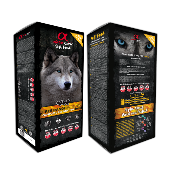 Alpha Spirit Free Range Poultry Беззерновий напіввологий корм для собак всіх порід, 9 кг - 2