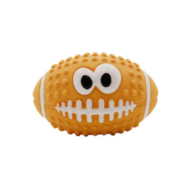 MISOKO Игрушка для собак, мяч для регби, латекс, оранжевый, 7.5 см
