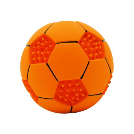 MISOKO Игрушка для собак футбольный мяч, латекс, оранжевый, 10 см