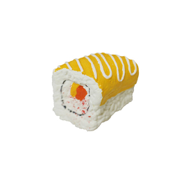 MISOKO&amp;CO Іграшка для собак, форма суші, латекс, жовта, 4.4 см