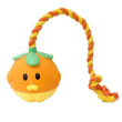 MISOKO Игрушка для собак апельсин с веревкой, латекс, оранжевый, 40 см