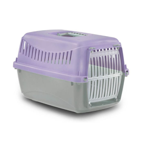 MP Bergamo Gipsy XS Plastic Door Переноска для кошек и небольших собак сиреневая, 39 х 26 х 25 cм