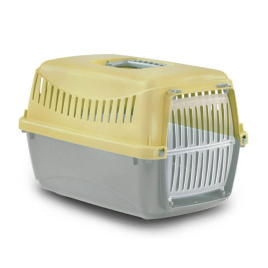 MP Bergamo Gipsy S Plastic Door Переноска для кошек и небольших собак желтая, 46 x 31 x 32 см