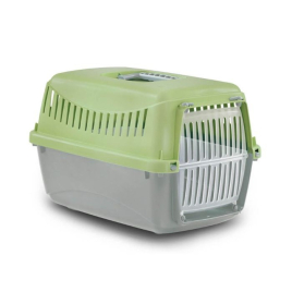 MP Bergamo Gipsy L Plastic Door Переноска для кошек и собак зеленая, 58 х 38 х 38 см