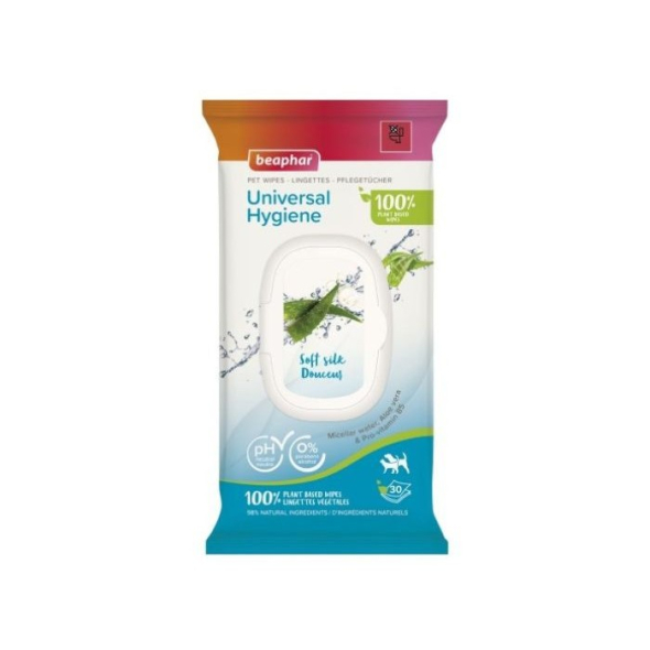 Beaphar Pet Wipes Universal Hygiene Влажные салфетки для собак и кошек, 30 шт