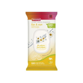 Beaphar Pet Wipes Ear &amp; Eye Вологі серветки для очищення вух та очей у собак і котів, 30 шт