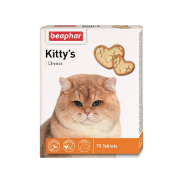 Beaphar Kitty's Cheese Витаминизированные лакомства с сыром для нормализации обмена веществ кошек, 75 шт