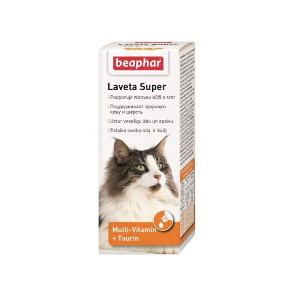 Beaphar Laveta Super Витамины для кошек при линьке и для здоровой шерсти, 50 мл