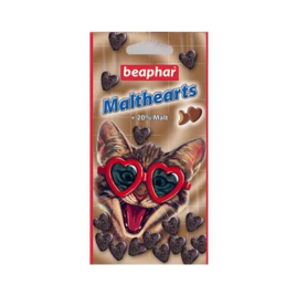 Beaphar Malt-Hearts Лакомство-сердечки с солодовой пастой для вывода шерсти у кошек, 150 шт