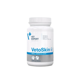 Vet Expert VetoSkin Small breed&amp;cat (Ветоскин) Нутрицевтическая добавка для поддержания здоровья кожи и качества шерсти у кошек и собак малых пород с дерматологическими нарушениями, 60 капсул