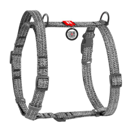 WAUDOG Шлея для собак Re-cotton с QR паспортом, восстановленный хлопок, пластиковая пряжка, L, серый