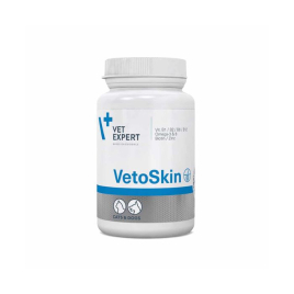 Vet Expert VetoSkin (Ветоскін) Нутрицевтична добавка для підтримки здоров'я шкіри та якості шерсті у котів і собак з дерматологічними порушеннями, 60 капсул