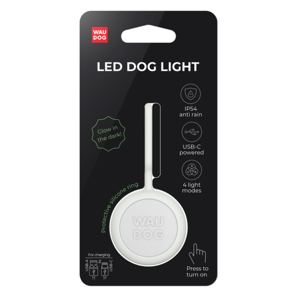 WAUDOG Ліхтарик-брелок для собак і котів з LED-підсвічуванням, Type-C, Ø 37 мм - 3