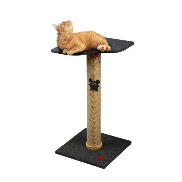 Red Point Scratch Кігтеточка-стовпчик з платформою джутова з мишкою, 40 х 40 х 76 см - 1