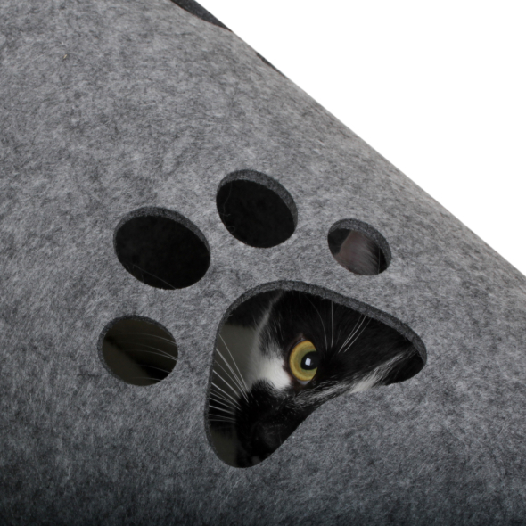 Red Point Kitty Tunnel Домик-тоннель с мышкой для кошек серый, 85 х 28 х 28 см - 2
