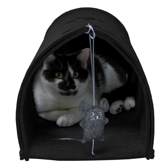 Red Point Kitty Tunnel Домик-тоннель с мышкой для кошек черный, 85 х 28 х 28 см - 1