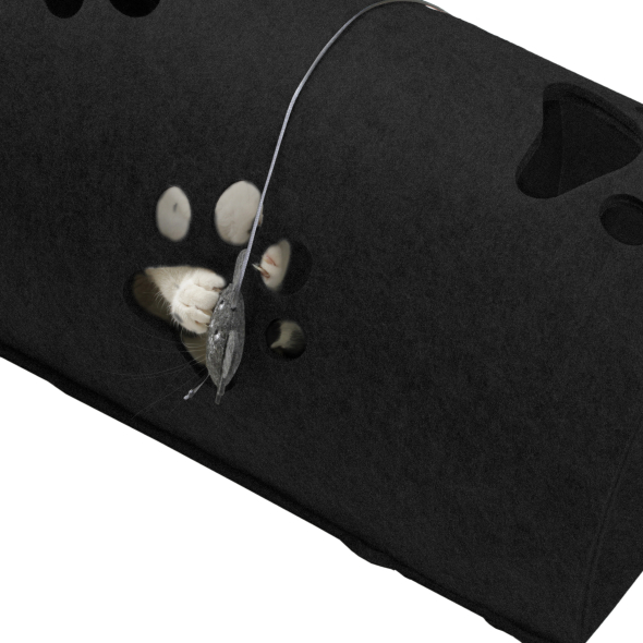Red Point Kitty Tunnel Домик-тоннель с мышкой для кошек черный, 85 х 28 х 28 см - 2