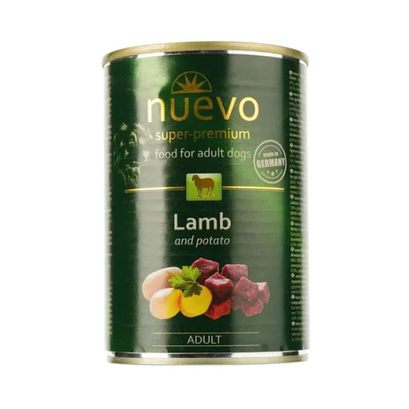 Nuevo Adult Lamb with Potato Вологий корм для собак з ягням і картоплею, 400 г