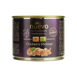 Nuevo Adult Chicken&amp;Shrimps Влажный корм для кошек с курицей и креветками, 200 г