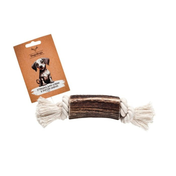 DogsRogs DalmaM+ Игрушка с рогом оленя для собак, 30 см