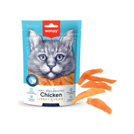 Wanpy Soft Chicken Jerky Strips Полоски вяленого куриного филе для кошек, 80 г