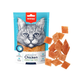 Wanpy Chicken Jerky Bites Кусочки вяленого куриного филе для кошек, 80 г