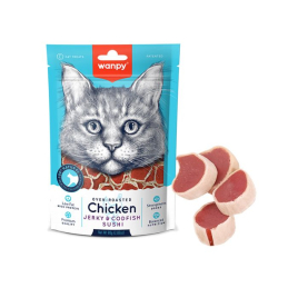 Wanpy Chicken Jerky &amp; Codfish Sushi Суши с курицей и треской для кошек, 80 г