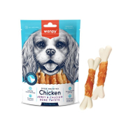 Wanpy Chicken Jerky &amp; Calcium Bone Twists Косточки с вяленой курицей и кальцием для собак, 100 г